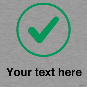 Custom plain background, green tick in circle sign